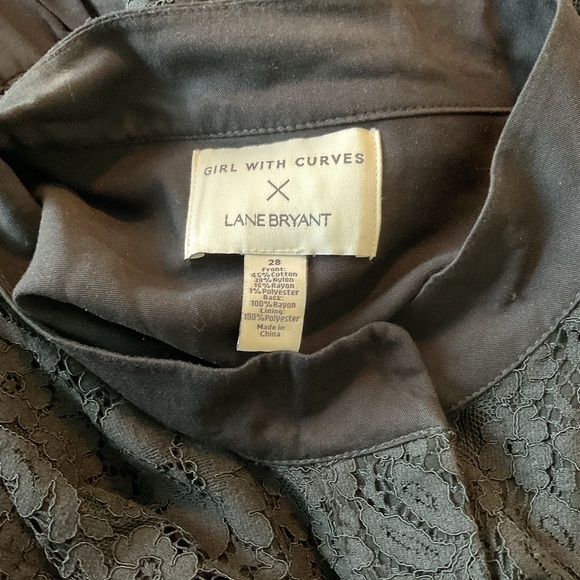 Lane Bryant Girl With Curves Black Dress with Lace and Pockets! - Picture 9 of 9